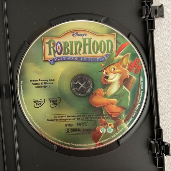 Disneys Robin Hood Most Wanted Edition DVD Animated Rated G w/Sleeve Cover - Picture 3 of 4